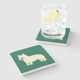 Frenchie Lover Green Stone Coaster