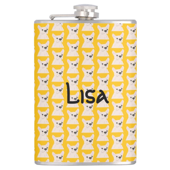 Frenchie Lover Hip Flask (Front)