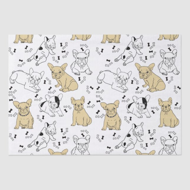 Frenchie Loves Bones Tissue Paper (Front)