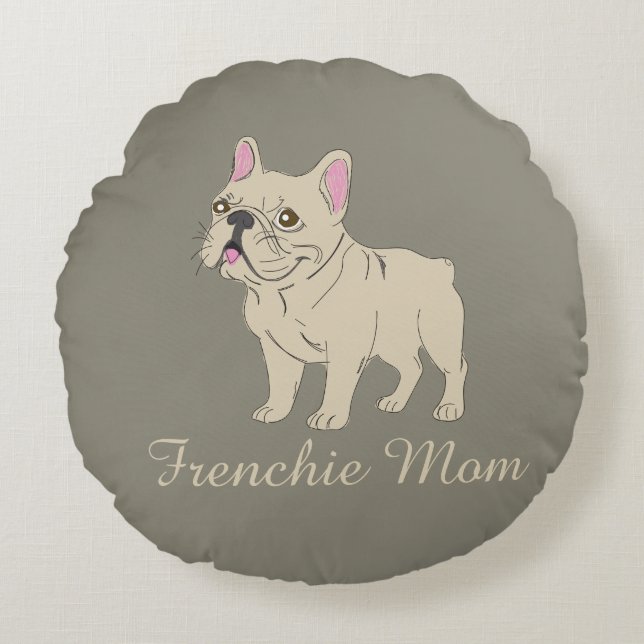 Frenchie Mom Round Cushion (Front)