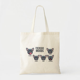 Frenchie Moods Funny French Bulldog Design Tote Bag