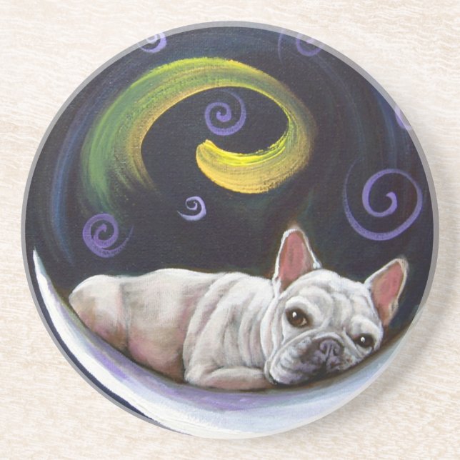 Frenchie Moon Coaster (Front)
