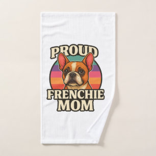 Frenchie Mum Cute French Bulldog Dog Lover Design Hand Towel