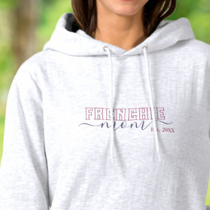 Frenchie Mum Est Year Pink Purple Hoodie