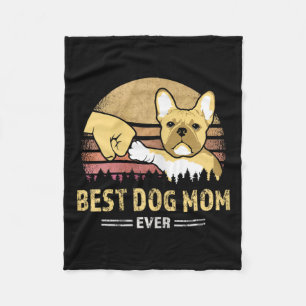 Frenchie Mum Ever Vintage French Bulldog Puppy Lov Fleece Blanket