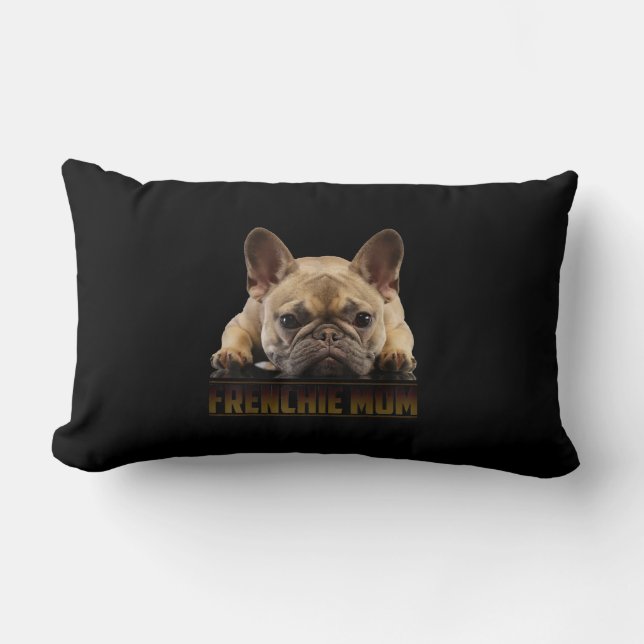 frenchie mum | french bulldog mum gift lumbar cushion (Front)