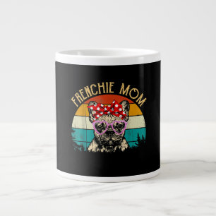Frenchie Mum Gift Vintage Retro Style Bulldog Large Coffee Mug