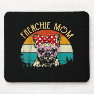 Frenchie Mum Gift Vintage Retro Style Bulldog Mouse Pad