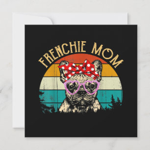 Frenchie Mum Gift Vintage Retro Style French Bulld Holiday Card