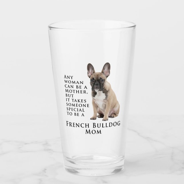 Frenchie Mum Glass Tumbler (Front)