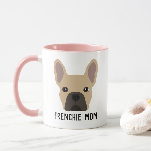 Frenchie Mum Light Fawn French Bulldog Mug (With Donut)
