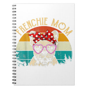 Frenchie Mum Lover Gift Vintage Retro Style Notebook