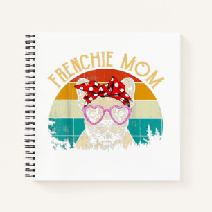 Frenchie Mum Lover Gift Vintage Retro Style Notebook