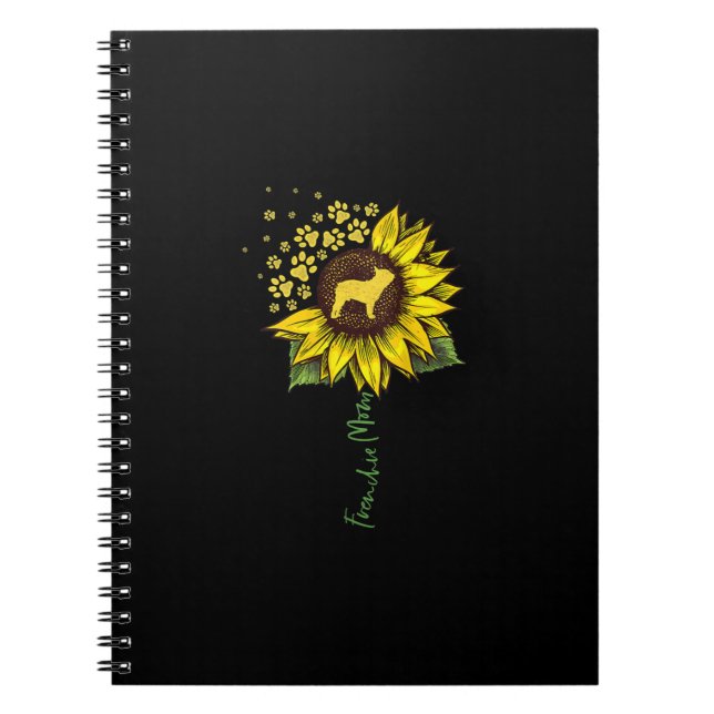 Frenchie Mum Sunflower French Bulldog Lover Gift Notebook (Front)