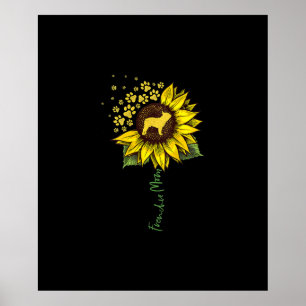 Frenchie Mum Sunflower French Bulldog Lover Gift Poster