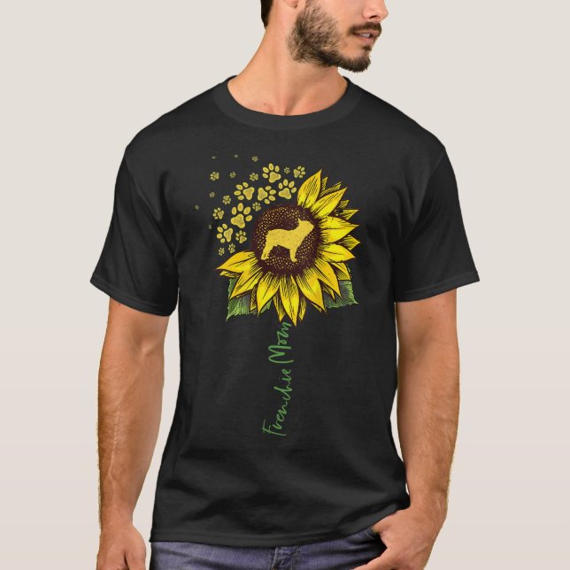 Frenchie Mum Sunflower French Bulldog Lover Gifts  T-Shirt (Front)