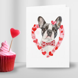 Frenchie Mum Valentines Day Dog Love Heart Pretty  Holiday Card