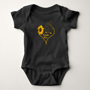 Frenchie Mum With Sunflower Cute Frenchie Lovers  Baby Bodysuit