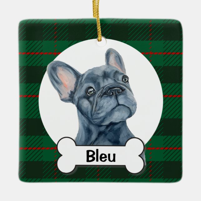 Frenchie Ornament, French Bulldog  Ceramic Ornament (Front)