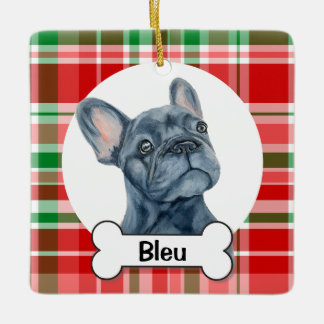 Frenchie Ornament, French Bulldog Ceramic Ornament