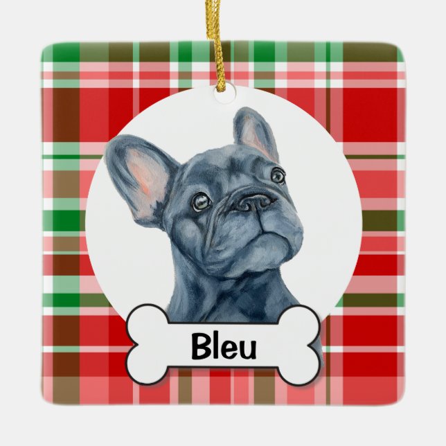 Frenchie Ornament, French Bulldog  Ceramic Ornament (Front)