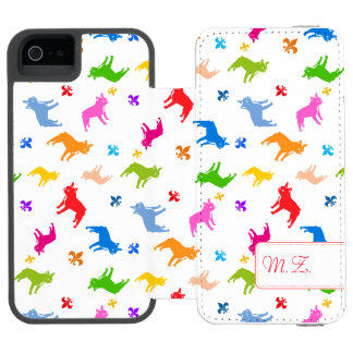 Frenchie Pattern Monogram Incipio Watson™ iPhone 5 Wallet Case