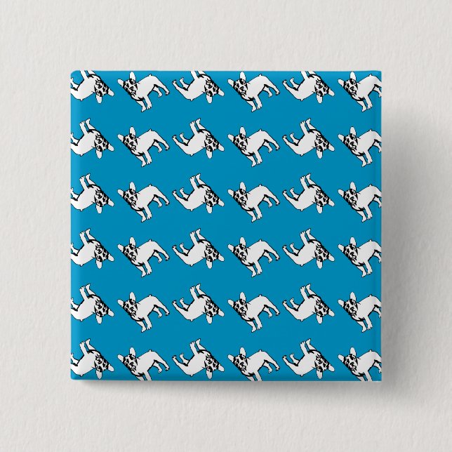 Frenchie Pattern pure 15 Cm Square Badge (Front)