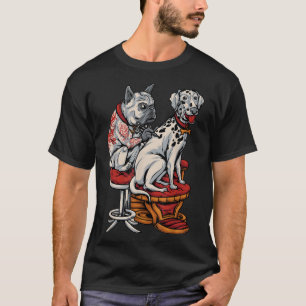 Frenchie Pug Dalmatian French Bulldog Tattoo Women T-Shirt