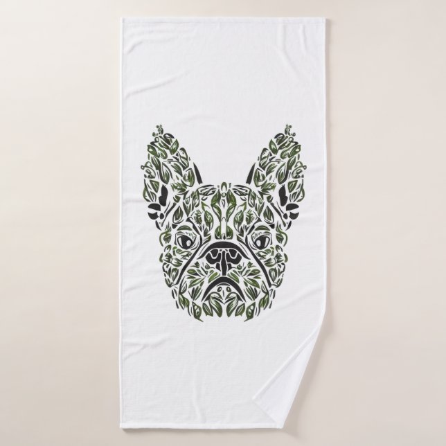 Frenchie Puppy Art Bath Towel (Bath Towel)