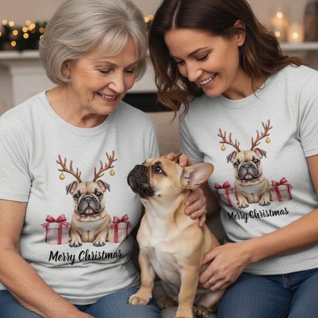Frenchie Reindeer T-Shirt (Creator Uploaded)