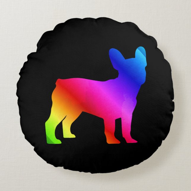 Frenchie    round cushion (Front)