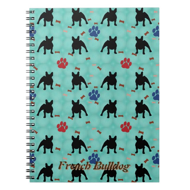 Frenchie Shadow Spiral Notebook (Front)