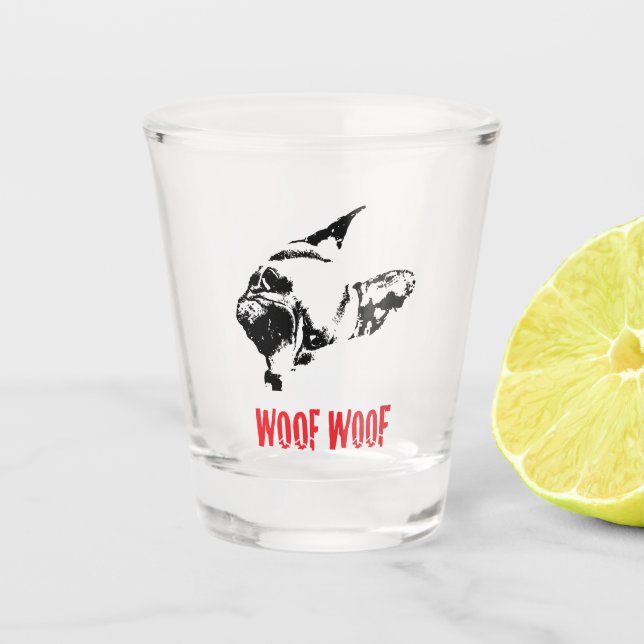  Frenchie Shot Glass (Front)