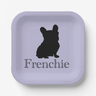 Frenchie silhouette paper plate