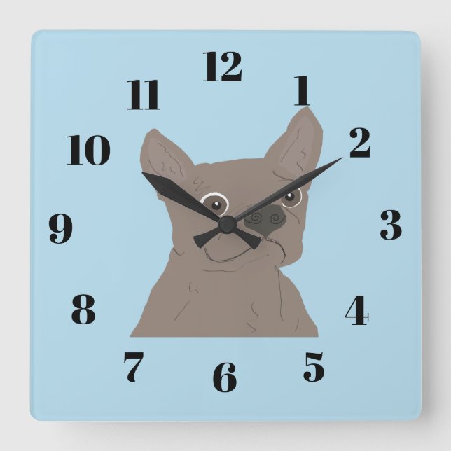 Frenchie, Square Wall Clock (Front)