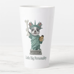 Frenchie Statue of Liberty Dog Lover Latte Mug
