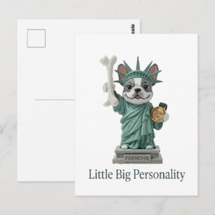 Frenchie Statue of Liberty Dog Lover Postcard