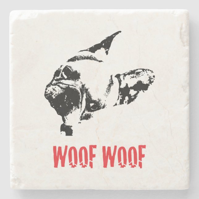  Frenchie Stone Coaster (Front)