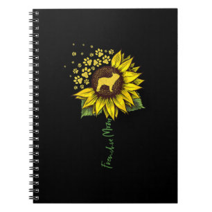 Frenchie Sunflower Mum French Bulldog Lover Gift Notebook
