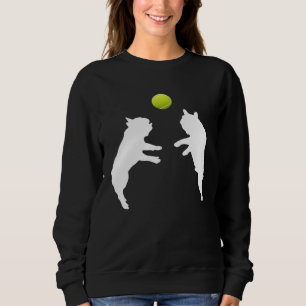 Frenchie Tennis French Bulldog Puppy Playing Ball Sweatshirt