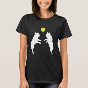 Frenchie Tennis French Bulldog Puppy Playing Ball T-Shirt