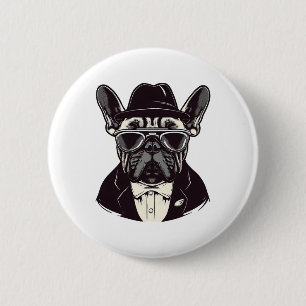 Frenchie The Gangster 6 Cm Round Badge