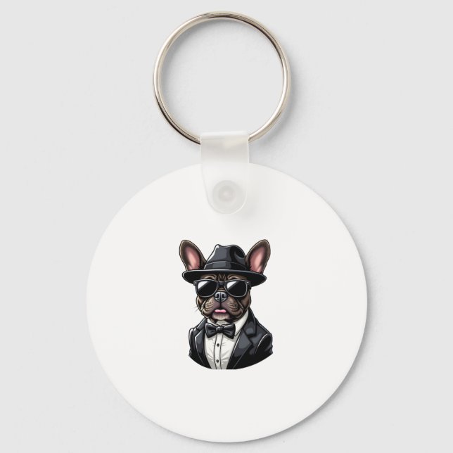 Frenchie The Gangster Key Ring (Front)