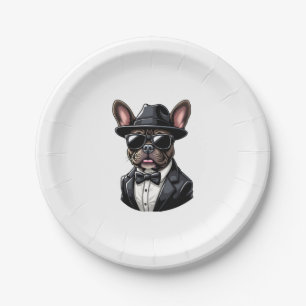 Frenchie The Gangster Paper Plate