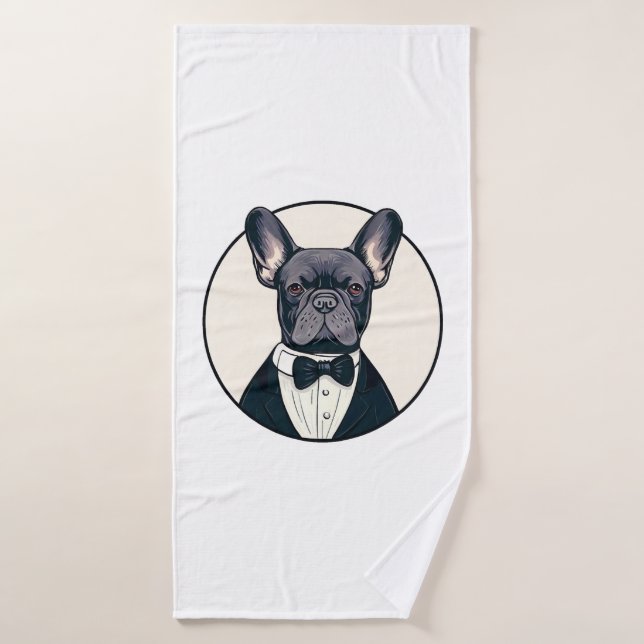 Frenchie The Gentlemen Bath Towel (Bath Towel)
