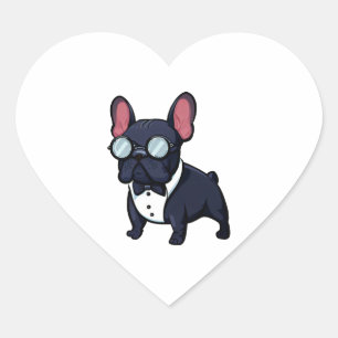 Frenchie The Gentlemen Heart Sticker