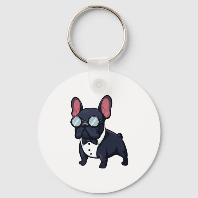 Frenchie The Gentlemen  Key Ring (Front)