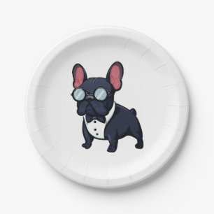 Frenchie The Gentlemen Paper Plate