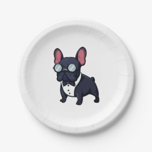 Frenchie The Gentlemen  Paper Plate