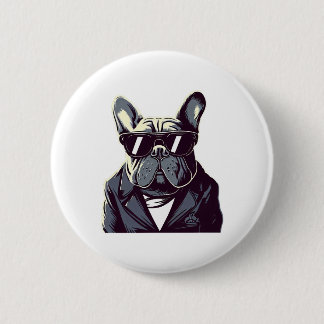 Frenchie The Party Man 6 Cm Round Badge